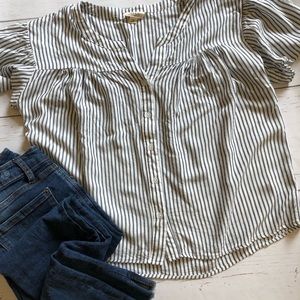 Striped buttoned down blouse